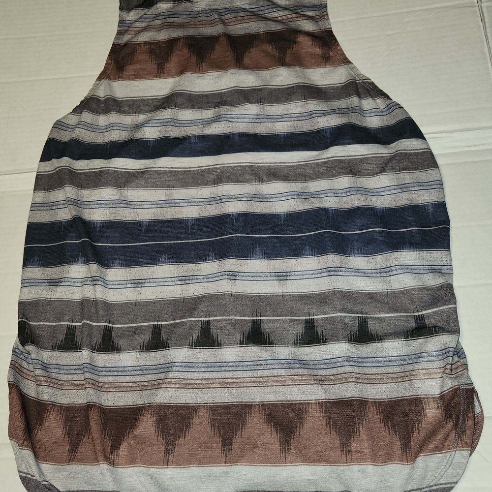 prAna Aztek Racerback Tank Top Womens SMALL Boho Print Stripes Recycled
